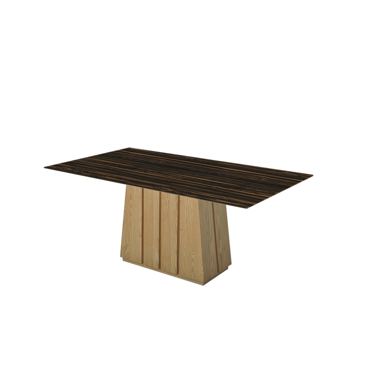 Rectangular Marble Dining Table 1.8×1.0m | Ash Wood Panel Base