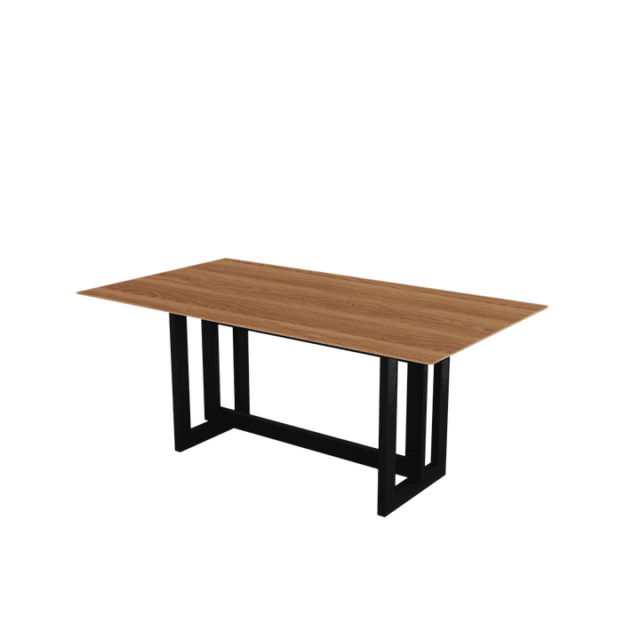 Rectangular Marble Dining Table 1.8×1.0m | Black Metal Frame Base