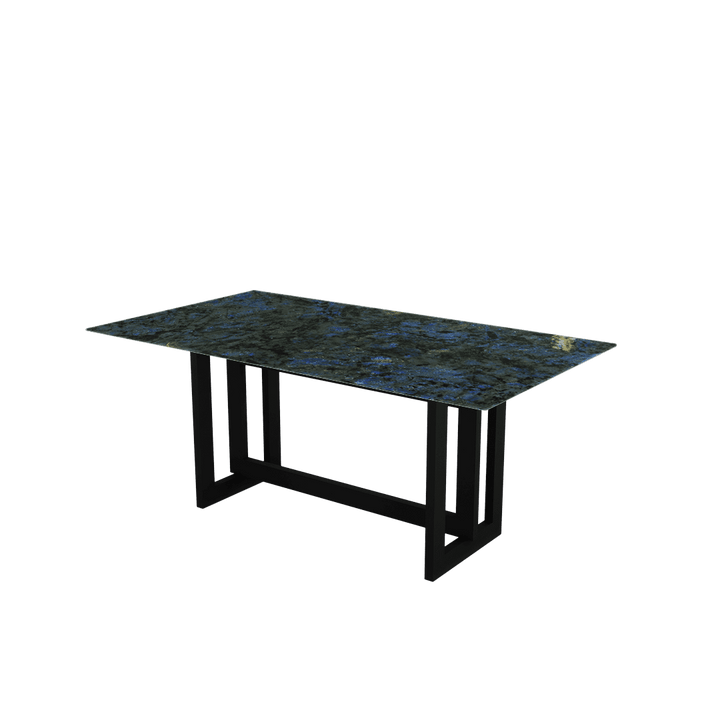 Rectangular Marble Dining Table 1.8×1.0m | Black Metal Frame Base