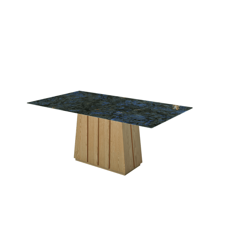 Rectangular Marble Dining Table 1.8×1.0m | Ash Wood Panel Base