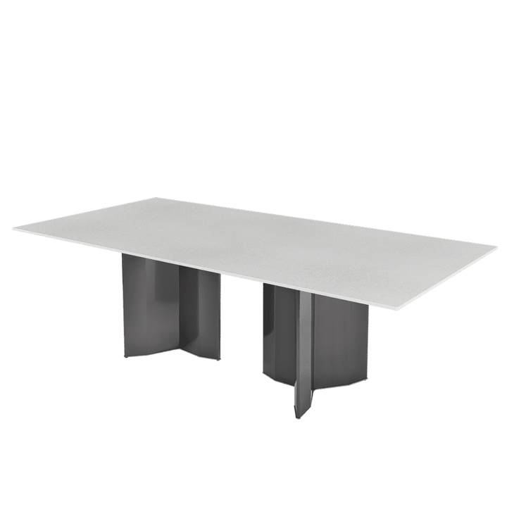 Rectangular Marble Dining Table 2.4×1.2m | Black Titanium Steel Base