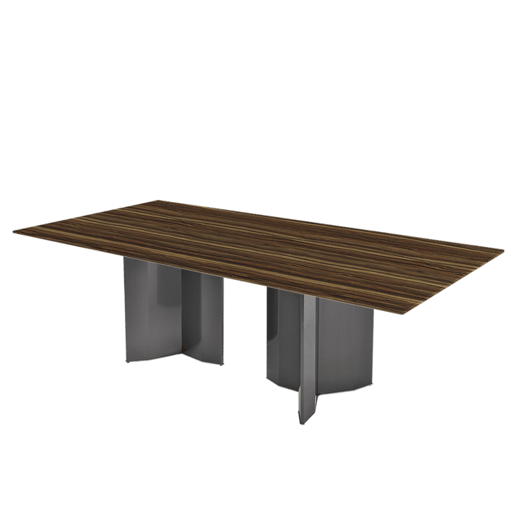 Rectangular Marble Dining Table 2.4×1.2m | Black Titanium Steel Base