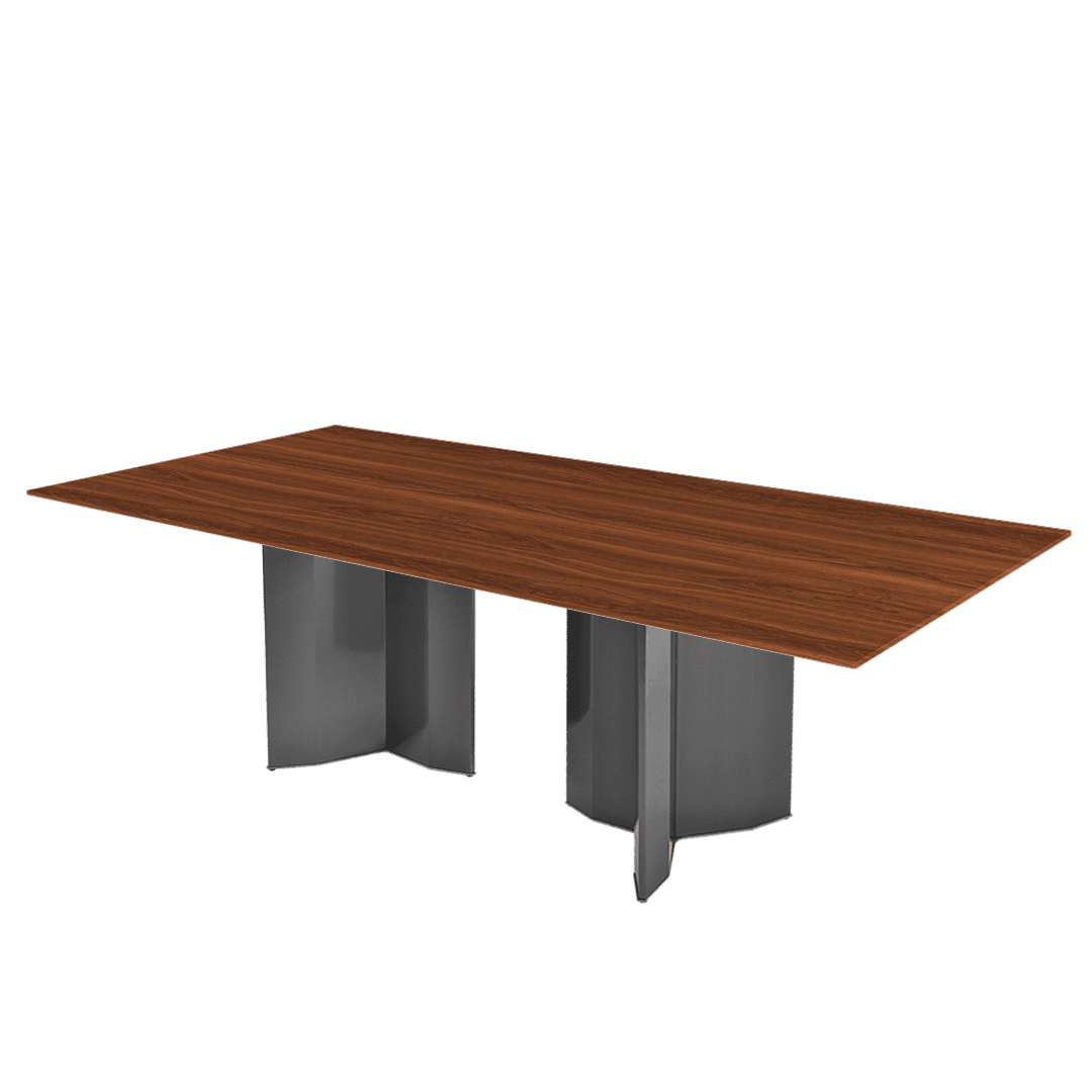 Rectangular Marble Dining Table 2.4×1.2m | Black Titanium Steel Base