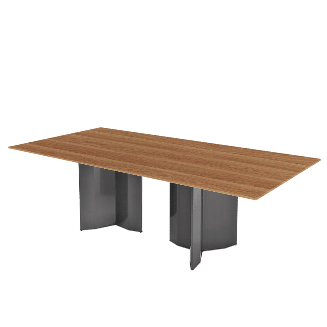 Rectangular Marble Dining Table 2.4×1.2m | Black Titanium Steel Base