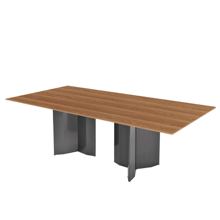 Rectangular Marble Dining Table 2.4×1.2m | Black Titanium Steel Base