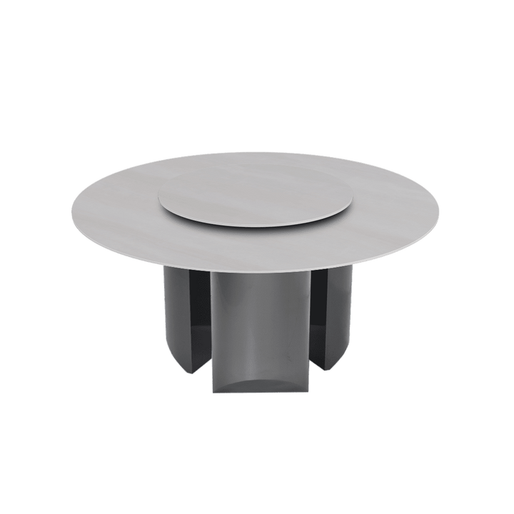 Round Marble Dining Table Ø1.5m | Black Titanium Steel Pedestal