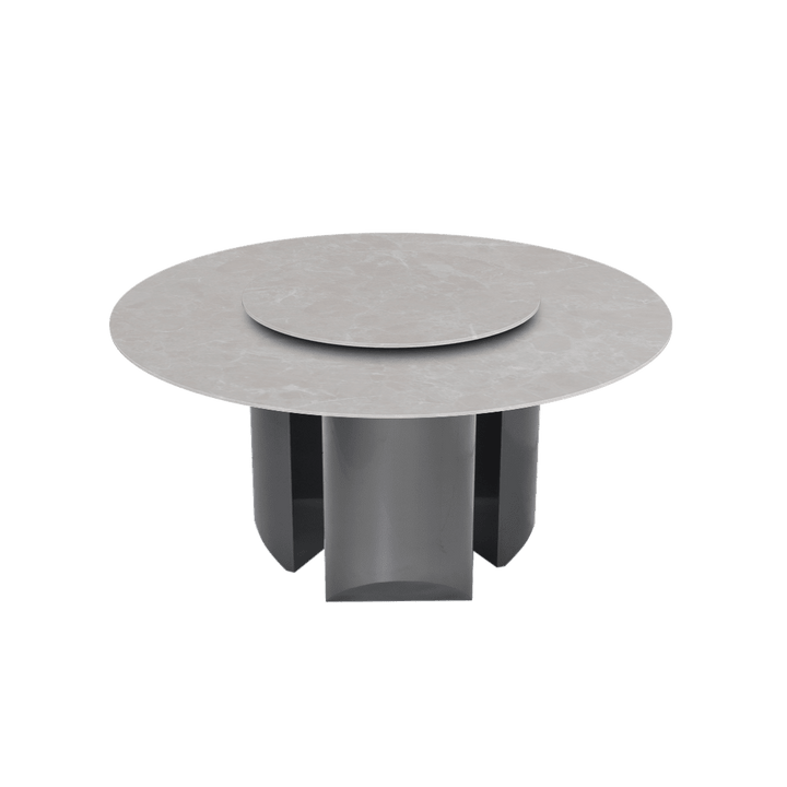 Round Marble Dining Table Ø1.5m | Black Titanium Steel Pedestal