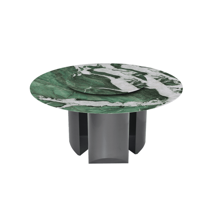 Round Marble Dining Table Ø1.5m | Black Titanium Steel Pedestal