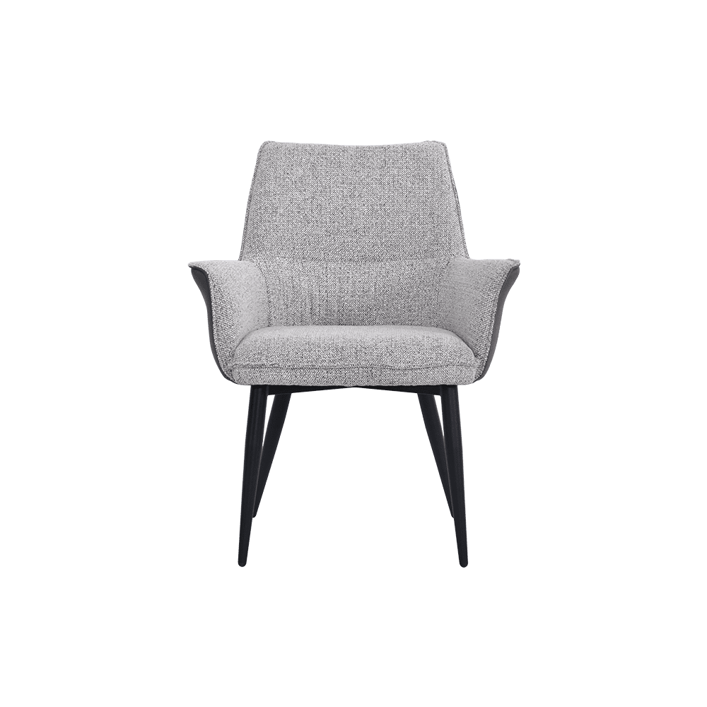 Fiora 2-Tone Plush Dining Chair with Armrest - alternate view
