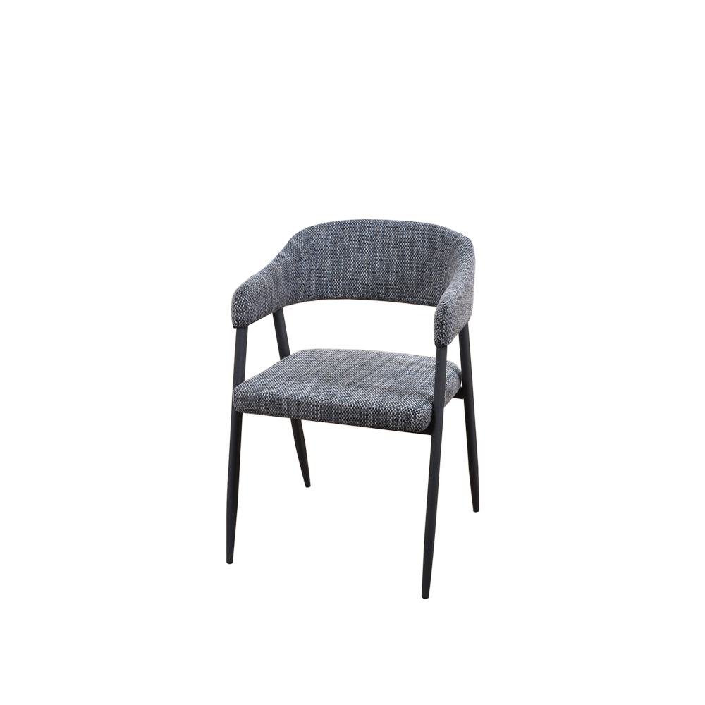 Jacey Grey Low Back Dining Chair with Armrest - main view