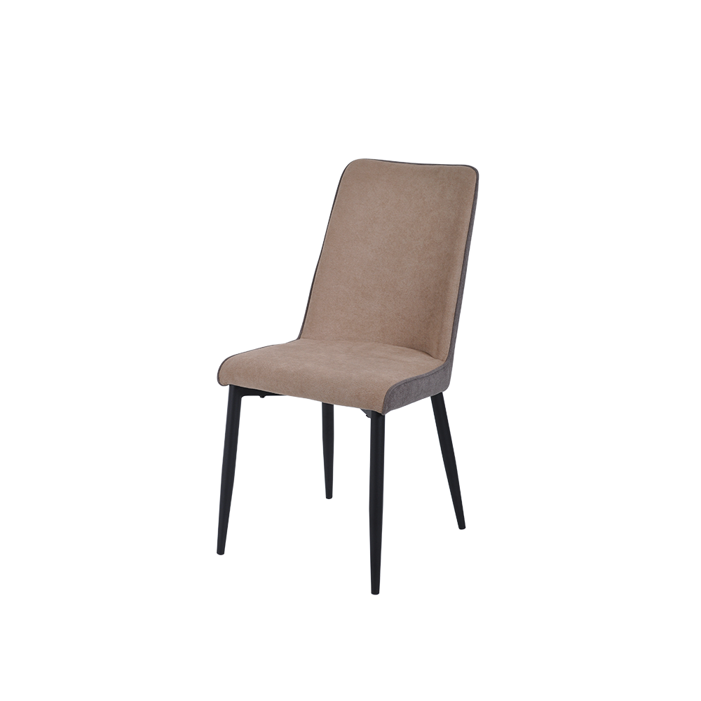 Milas Light Brown Dining Chair with Metal Leg - main view