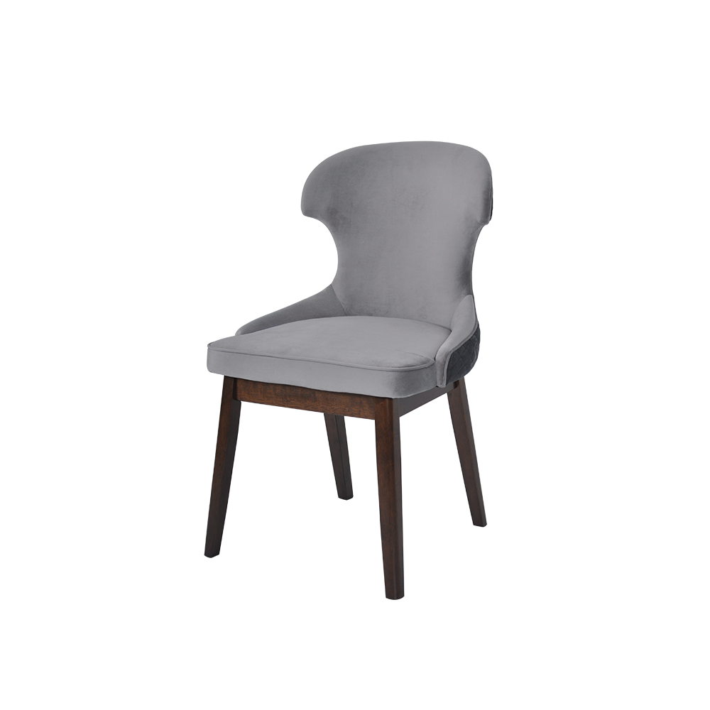 Malie Grey Sleek Wingback Dining Chair - main view