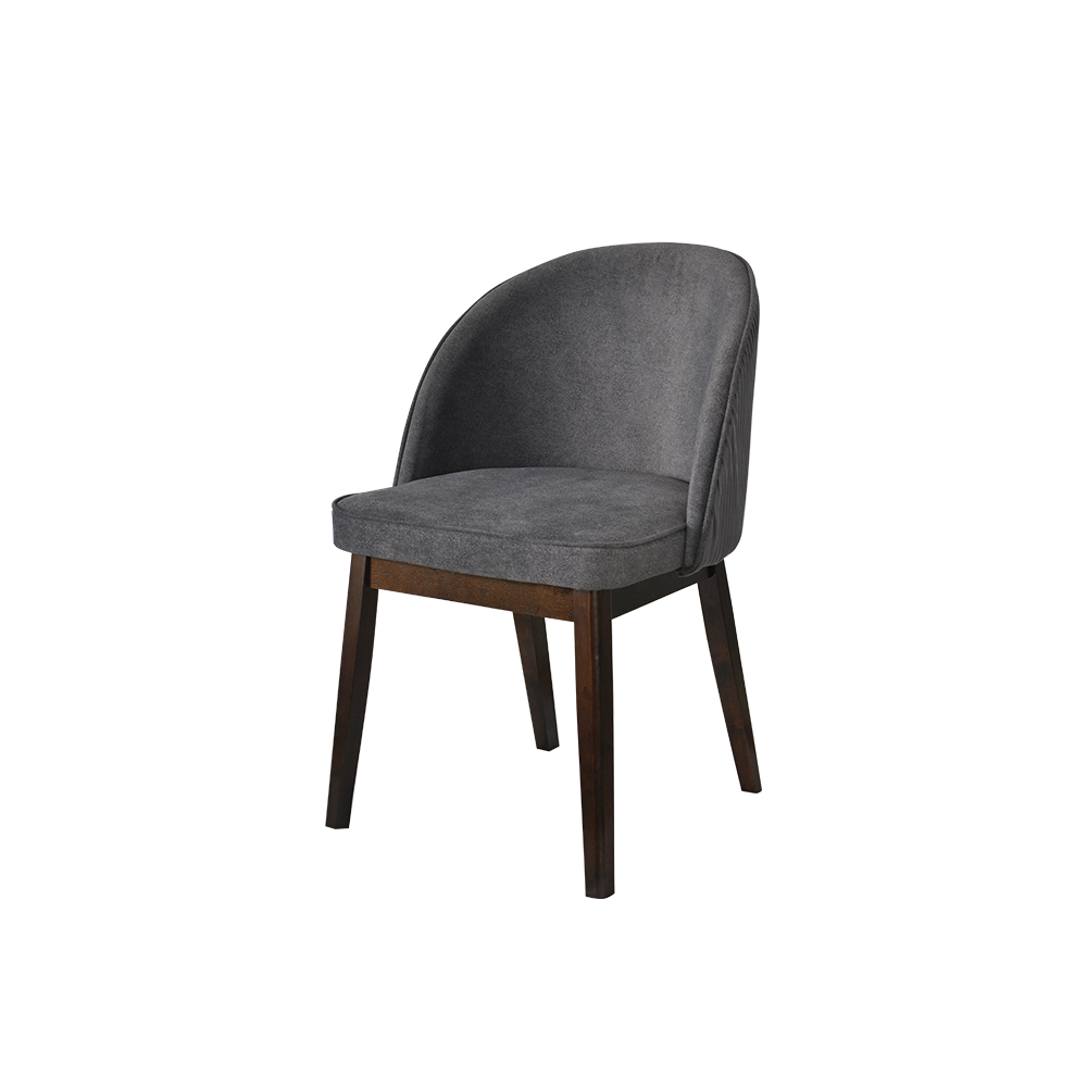 Jenna Pleated Back Dark Grey Dining Chair - main view