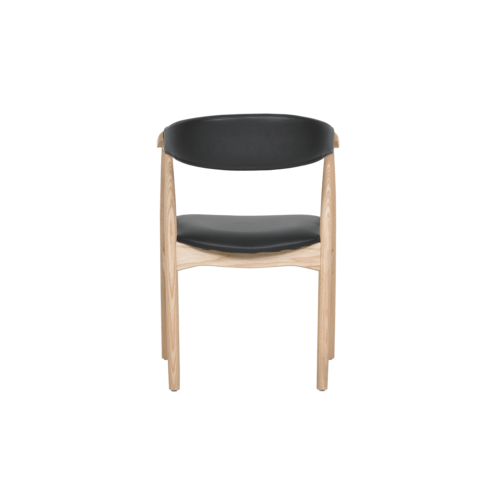 Kazuko Solid Ash Wood Dining Chair with Armrest - alternate view