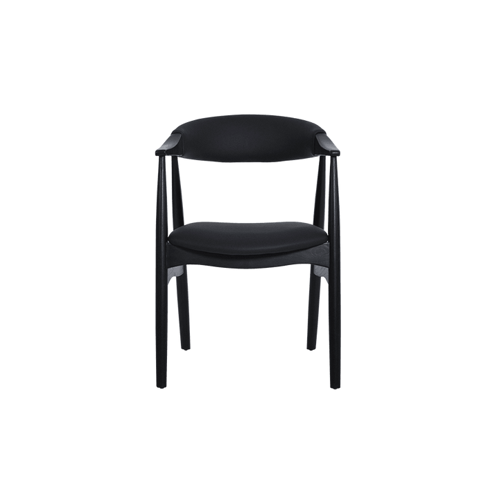 Kazuko Black Solid Ash Wood Dining Chair with Armrest - alternate view