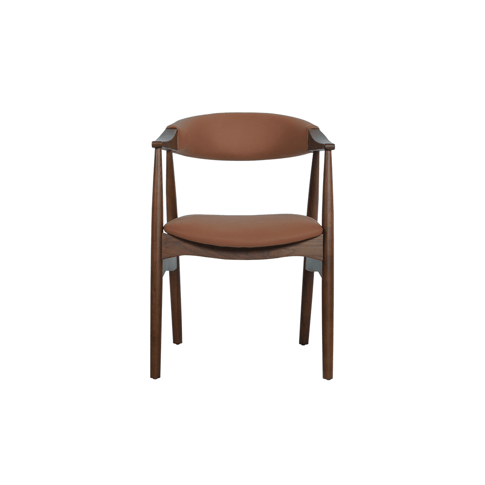 Kazuko Walnut Solid Ash Wood Dining Chair with Armrest - alternate view