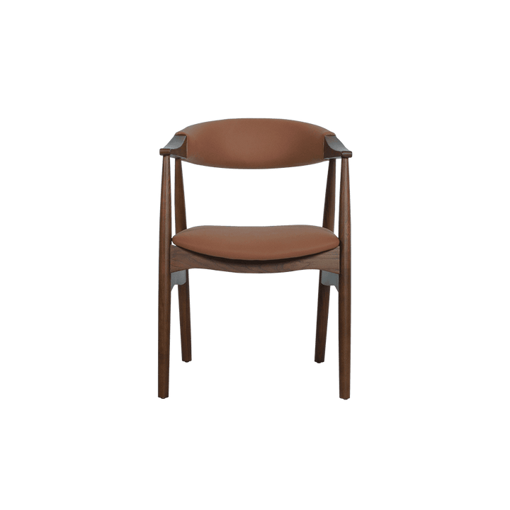 Kazuko Walnut Solid Ash Wood Dining Chair with Armrest - alternate view