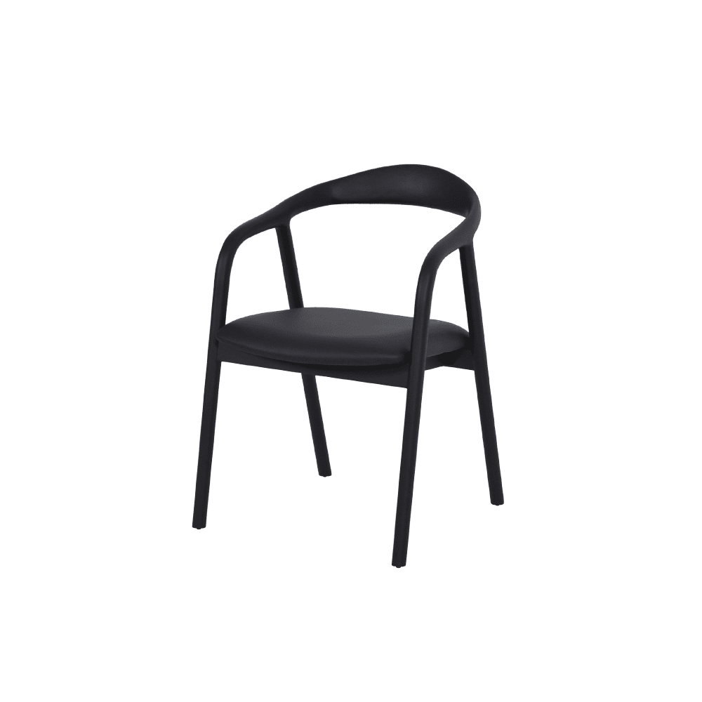 Udoka Black Solid Ash Wood Dining Chair - main view