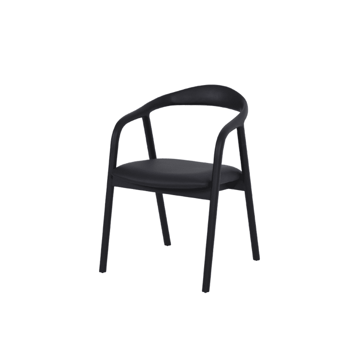 Udoka Black Solid Ash Wood Dining Chair - main view