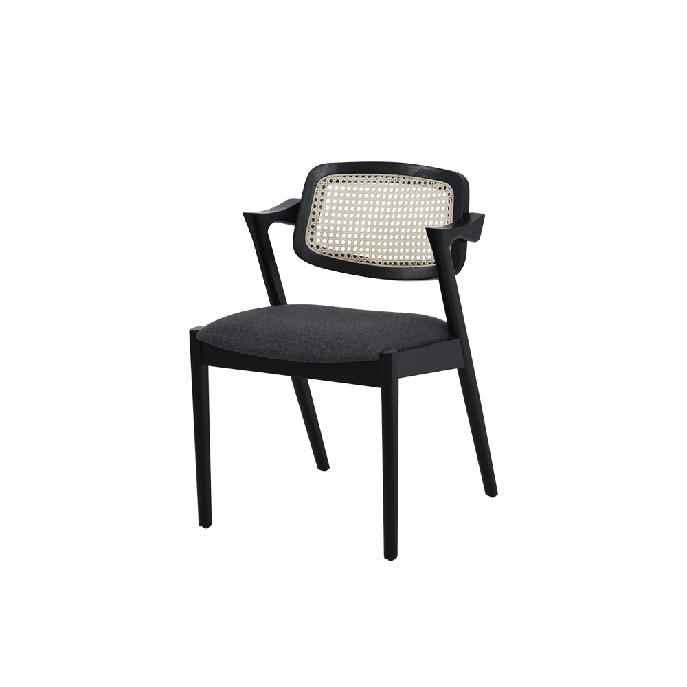 Zuma Black Solid Ash Wood Dining Chair - main view