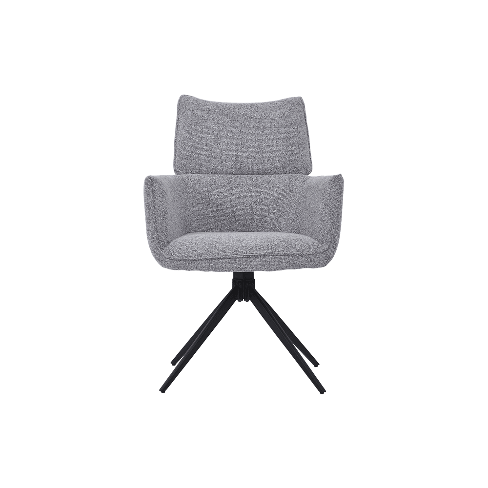 Tessa Mist Grey Dining Chair with Armrests - alternate view