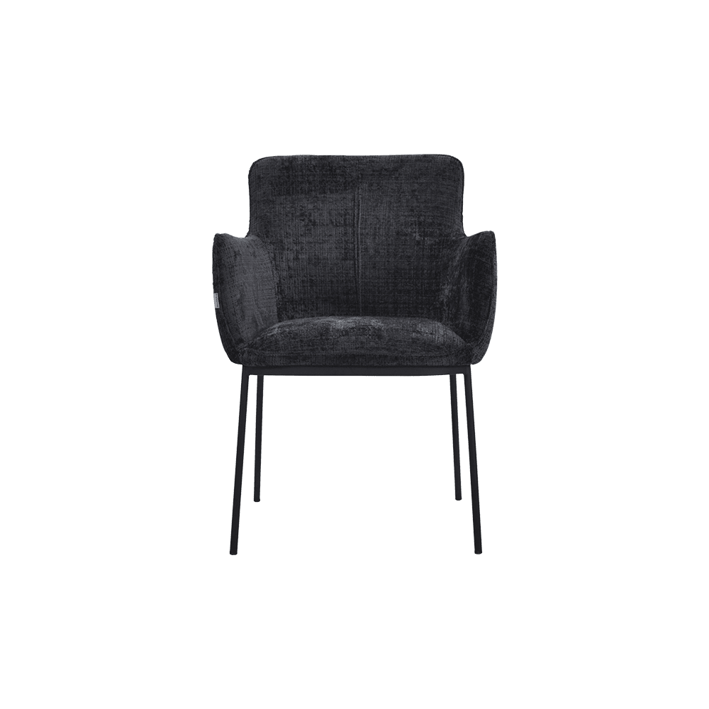 Vero Sleek Black Dining Chair with Armrests - alternate view