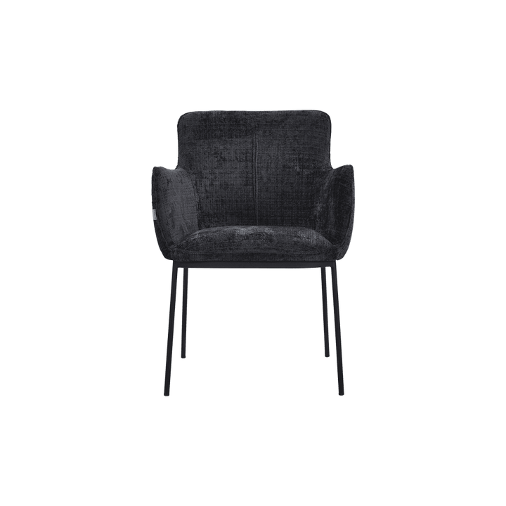 Vero Sleek Black Dining Chair with Armrests - alternate view