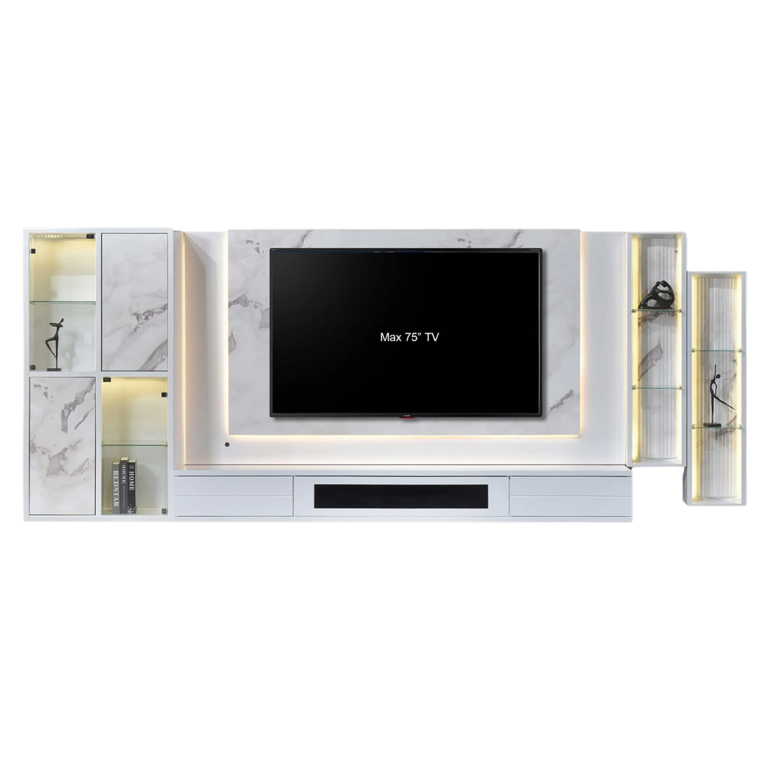 HAMLEY Premium Wall TV Cabinet with LED 12Ft