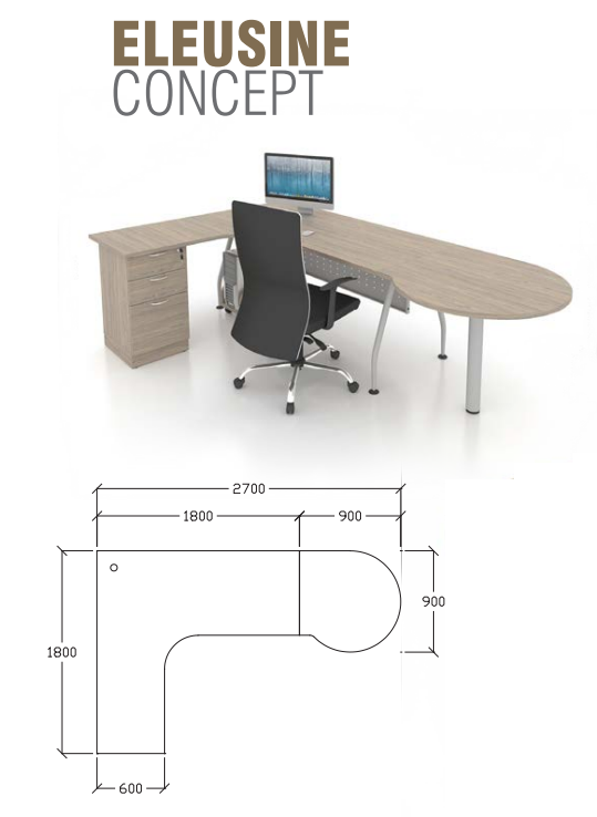 ELEUSINE 9' Modern Executive Desk - Lian Star