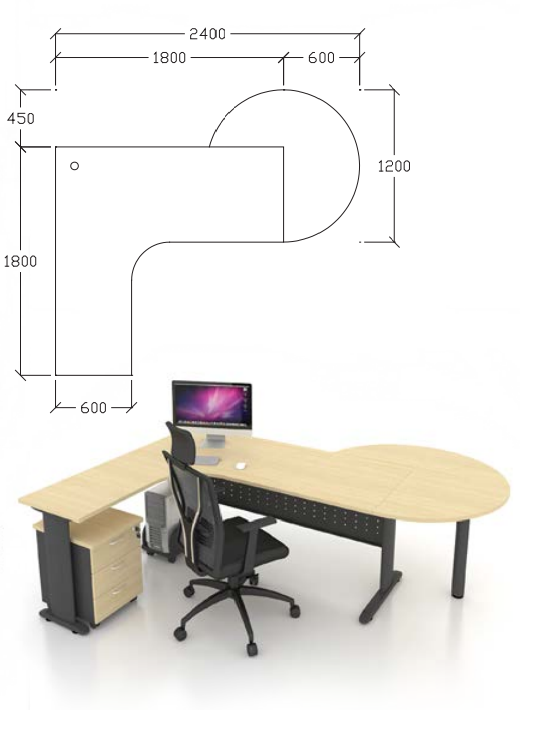 Eustoma 8' Modern Executive Desk - Lian Star