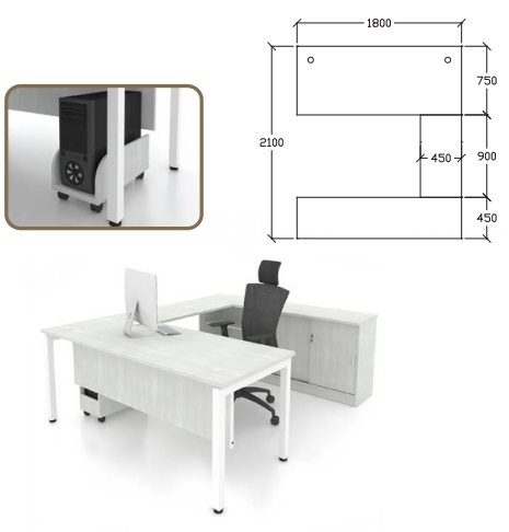 EVERLASTING 6' Modern Executive Desk - Lian Star