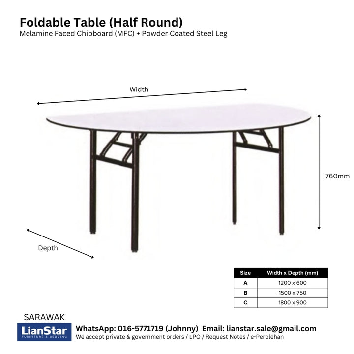 Half-Round Folding Table