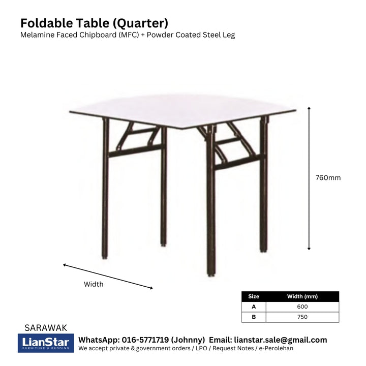 Quarter-Round Folding Table