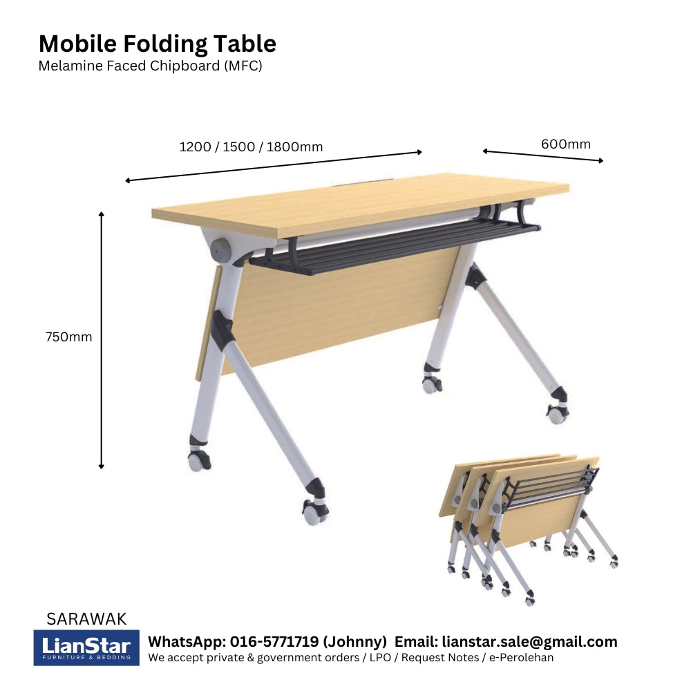 Meja Persidangan &amp; Latihan Mudah Alih Lipat