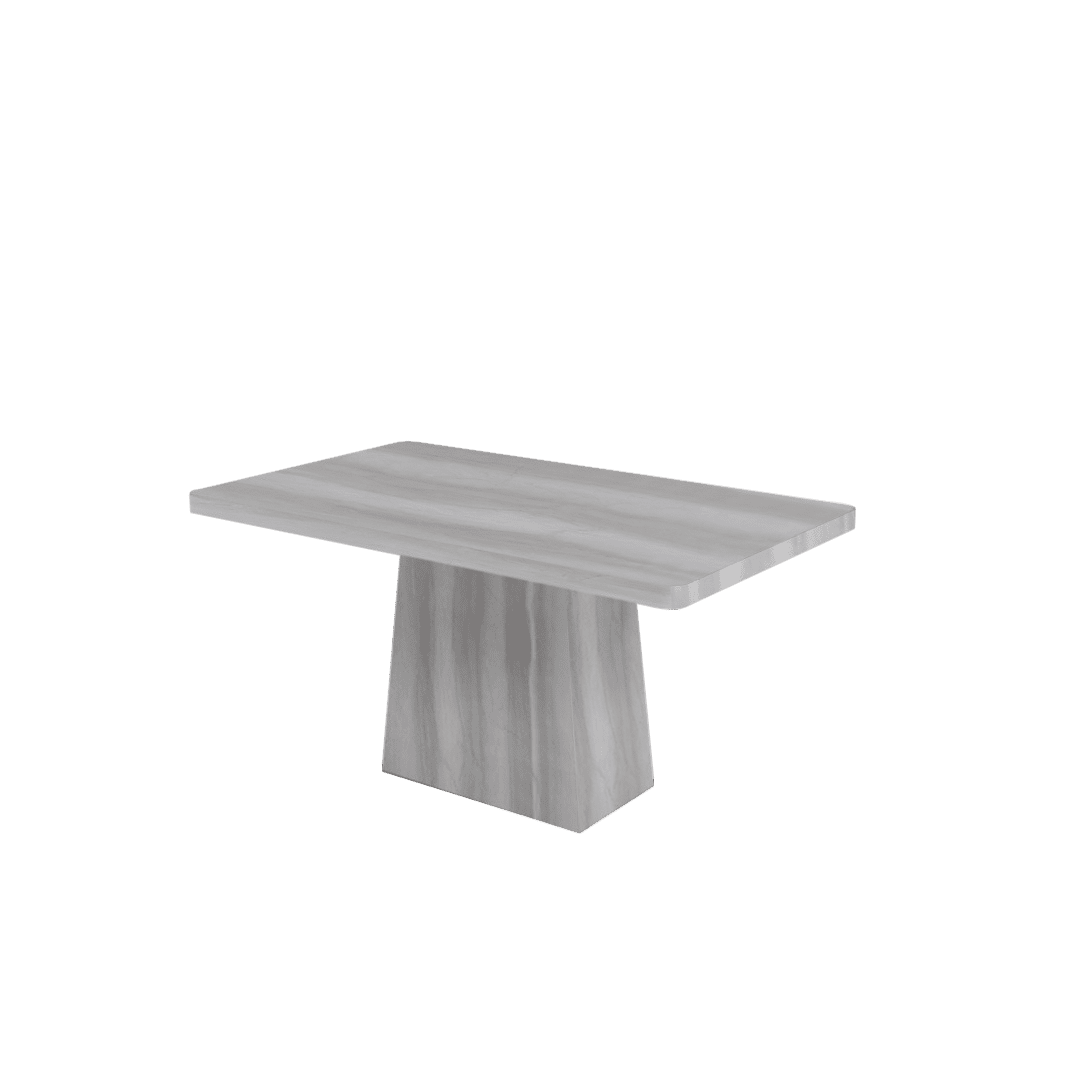 Simple Grey Rectangular Marble Dining Table 6-Seater | Marble Base