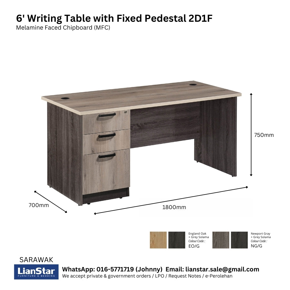 MP Standard Writing Desk with Fixed Pedestal