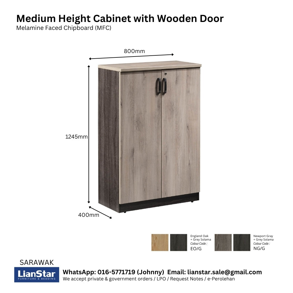 MP Medium Height Cabinet with Wooden Door