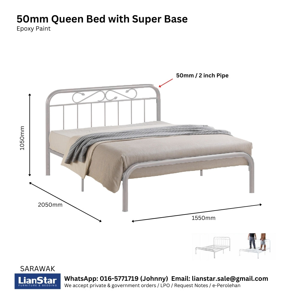 CLEON Queen Metal Bed