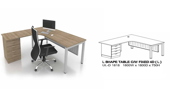 U-Leg Modern L-Shape Desk - Lian Star