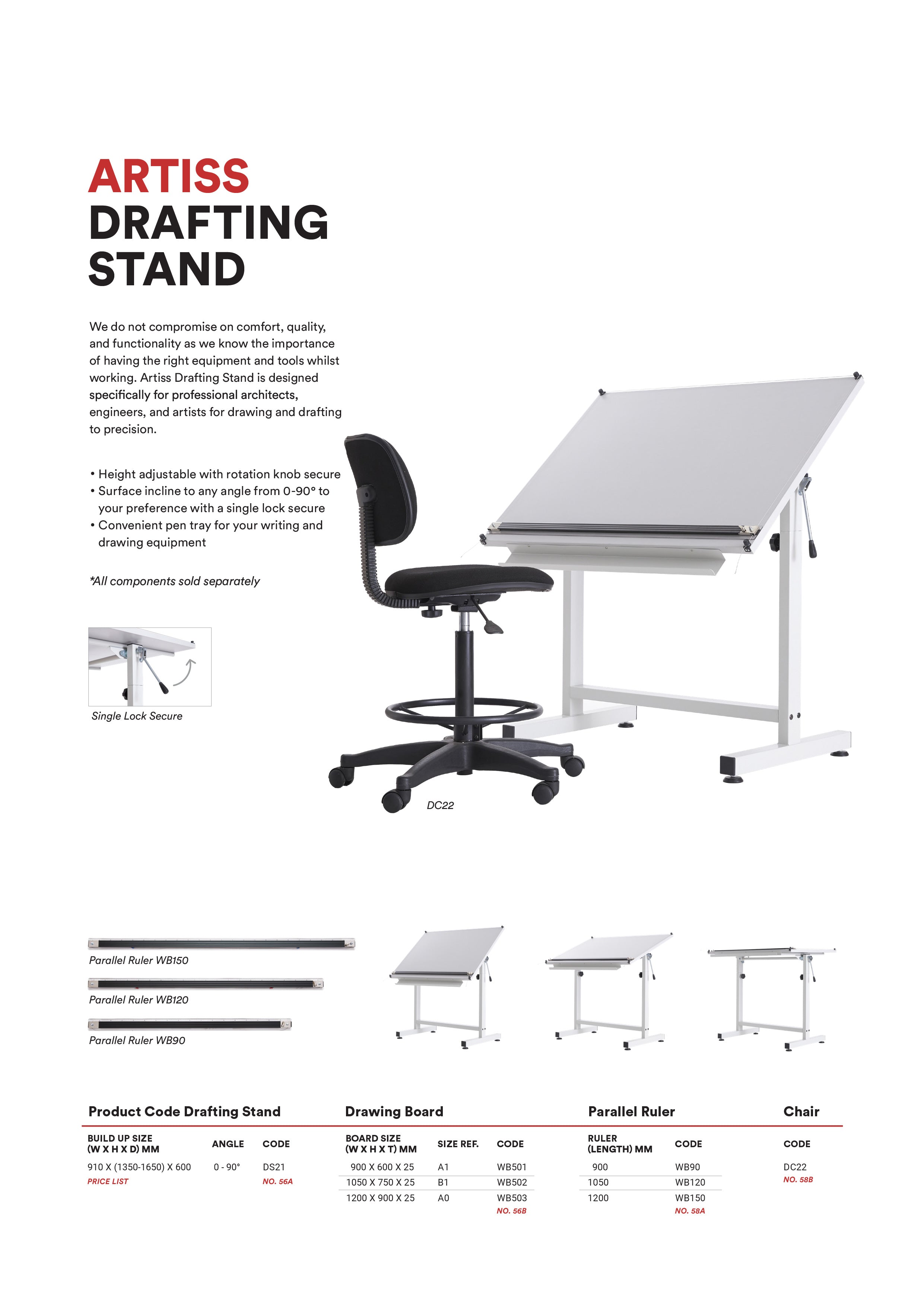 Meja Drafting Arkitek ARTISS