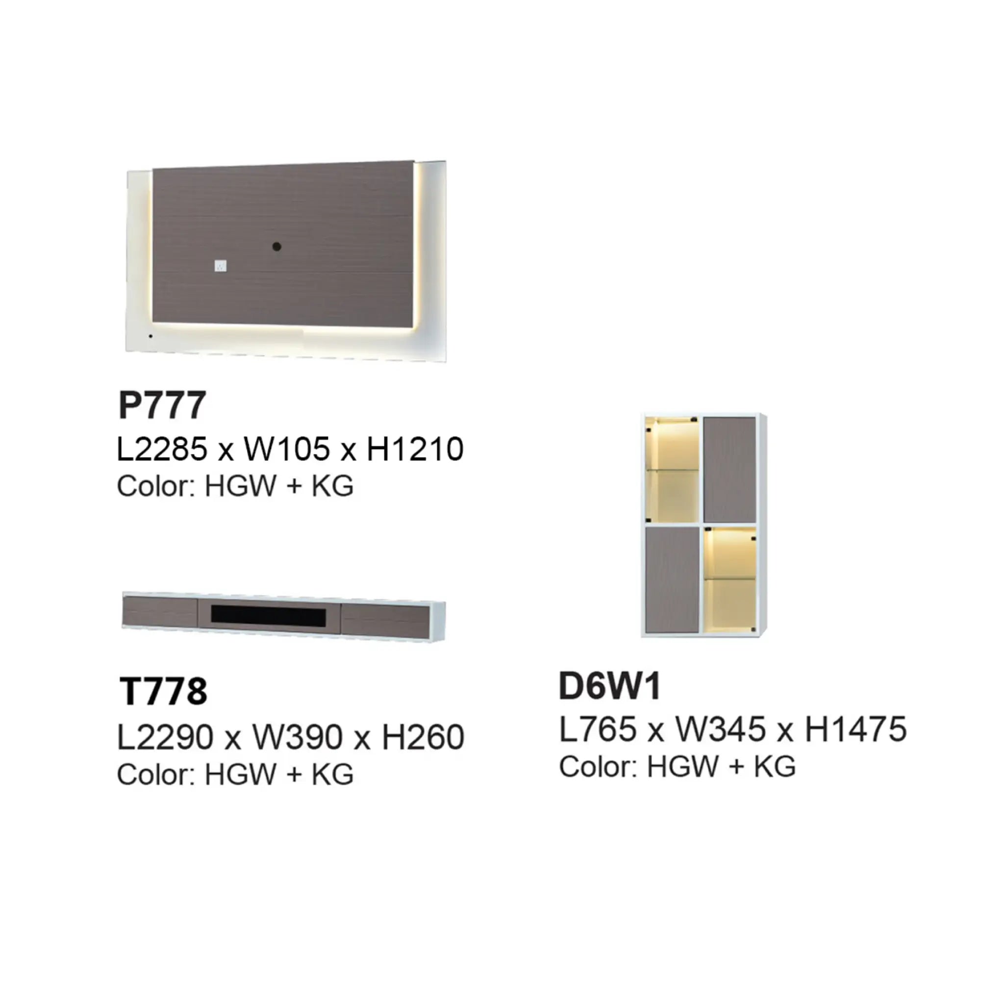 Kabinet TV Dinding Premium NIMBO dengan LED