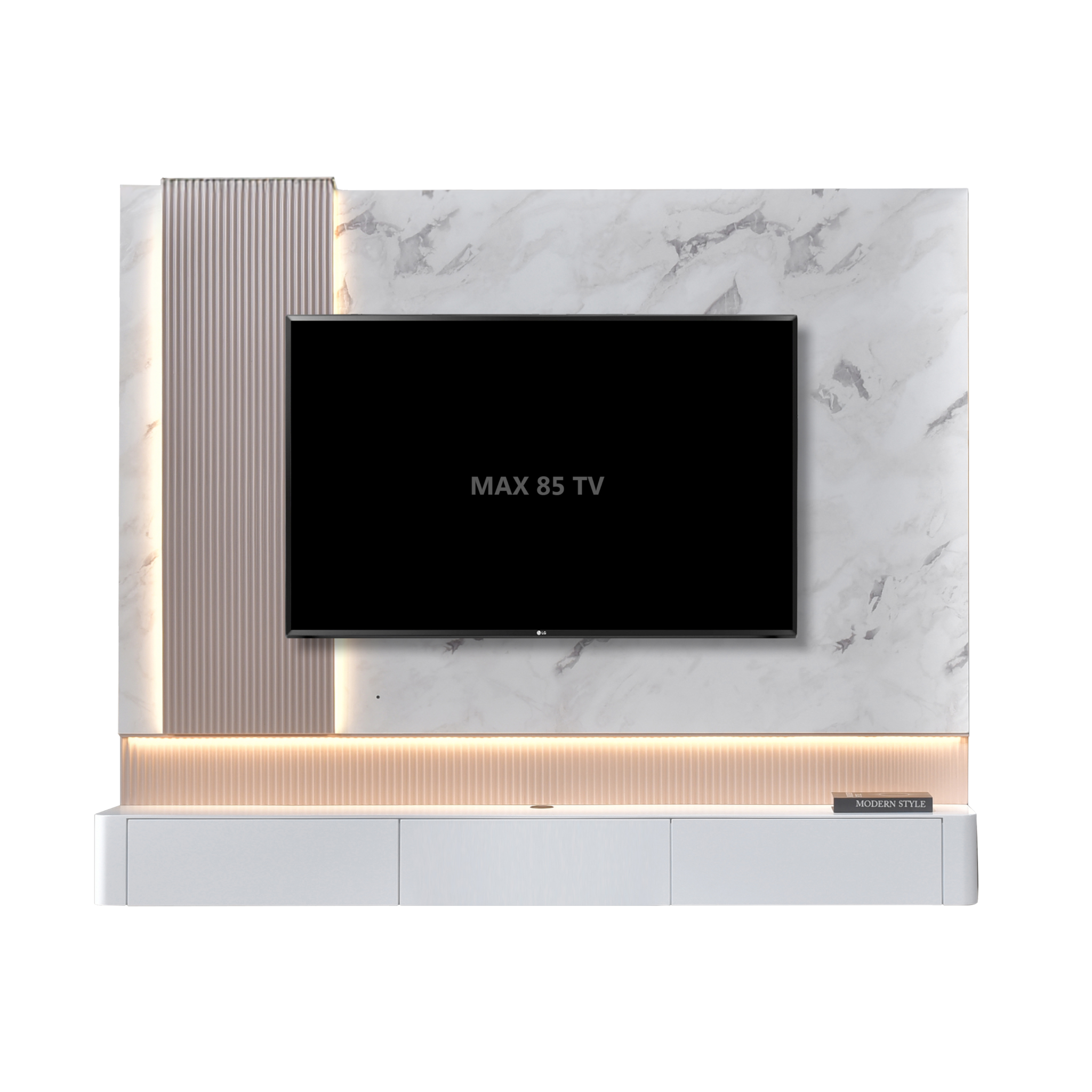 MAXX 8FT Wall TV Cabinet with LED