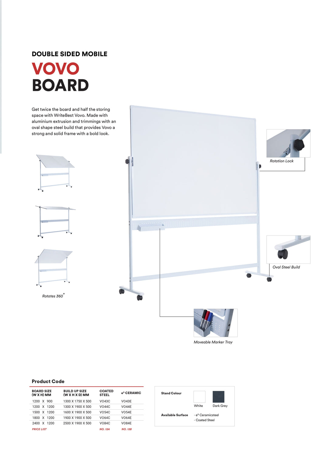 VOVO Double Sided Mobile Board