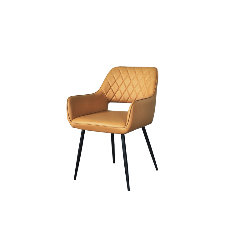 Amber Elegant Low Back Dining Chair with Armrest - main view