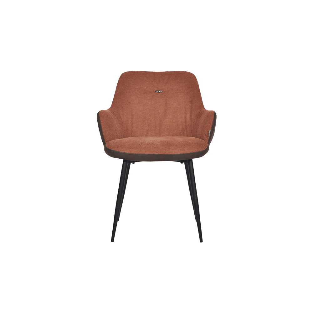 Axton 2-Tone Russet Button Tufted Dining Chair with Armrest - alternate view