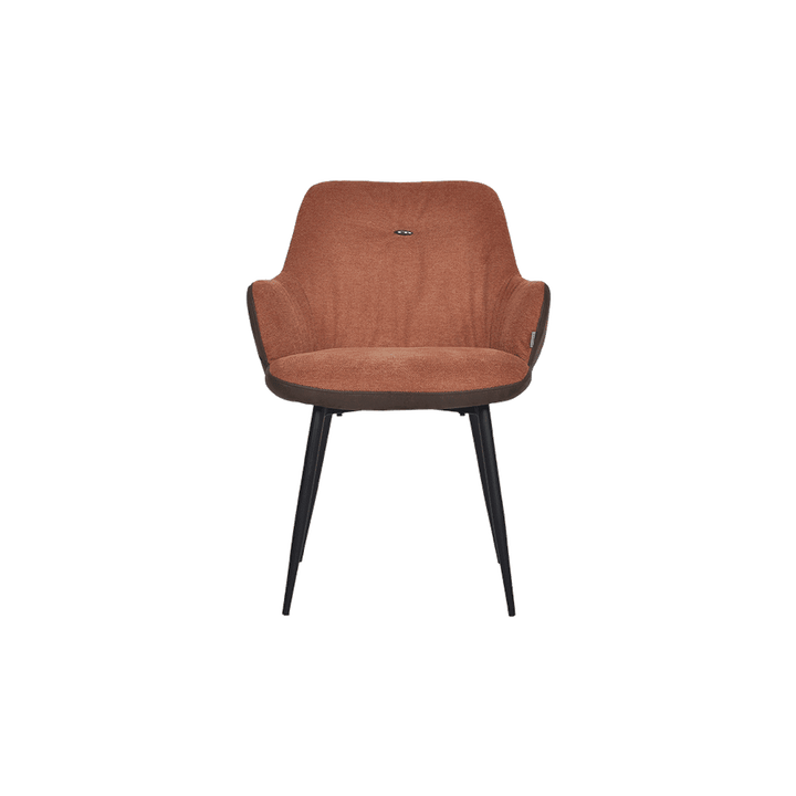 Axton 2-Tone Russet Button Tufted Dining Chair with Armrest - alternate view