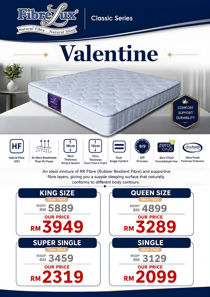 FibreLux Valentine Mattress price list