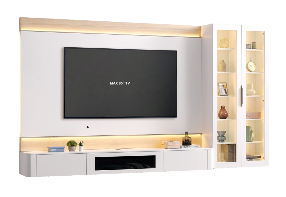 BIANCA 10FT Wall TV Cabinet with LED