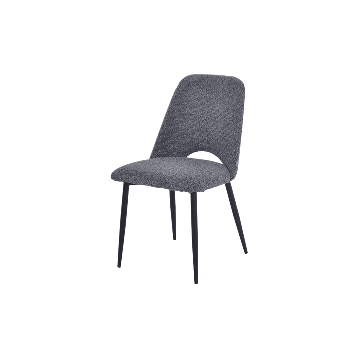 Livia Modern Sleek Dining Chair - fabric seat with black steel legs